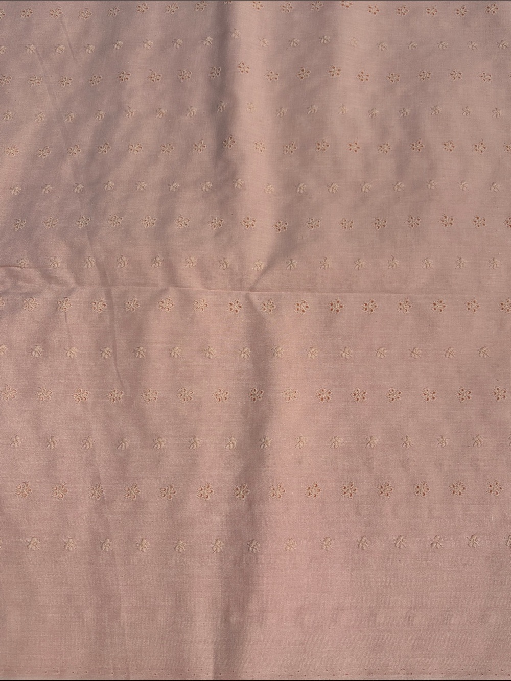 Blush Pink Peach Eyelet Cotton Fabric KL1